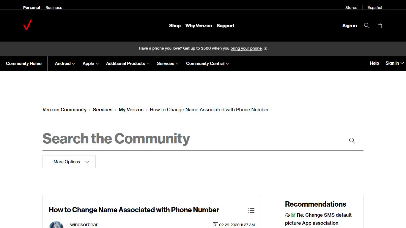 How to Change Name Associated with Phone Number - Verizon